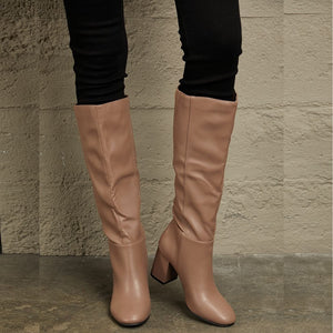 Knee Length Block Heel Boots - JEXIE
