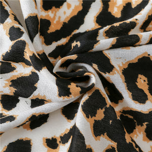 Leopard Print Tassel Scarf - JEXIE