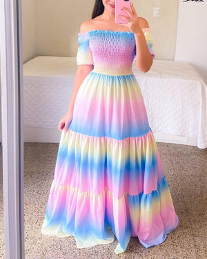 Tie Dye Colors Maxi Dress - JEXIE