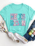 Sequin Letters Round Neck T-Shirt - JEXIE