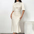 Mock Neck Saten Dress