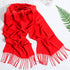 Plain Tassel Solid Color Scarf - JEXIE