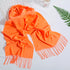 Plain Tassel Solid Color Scarf - JEXIE