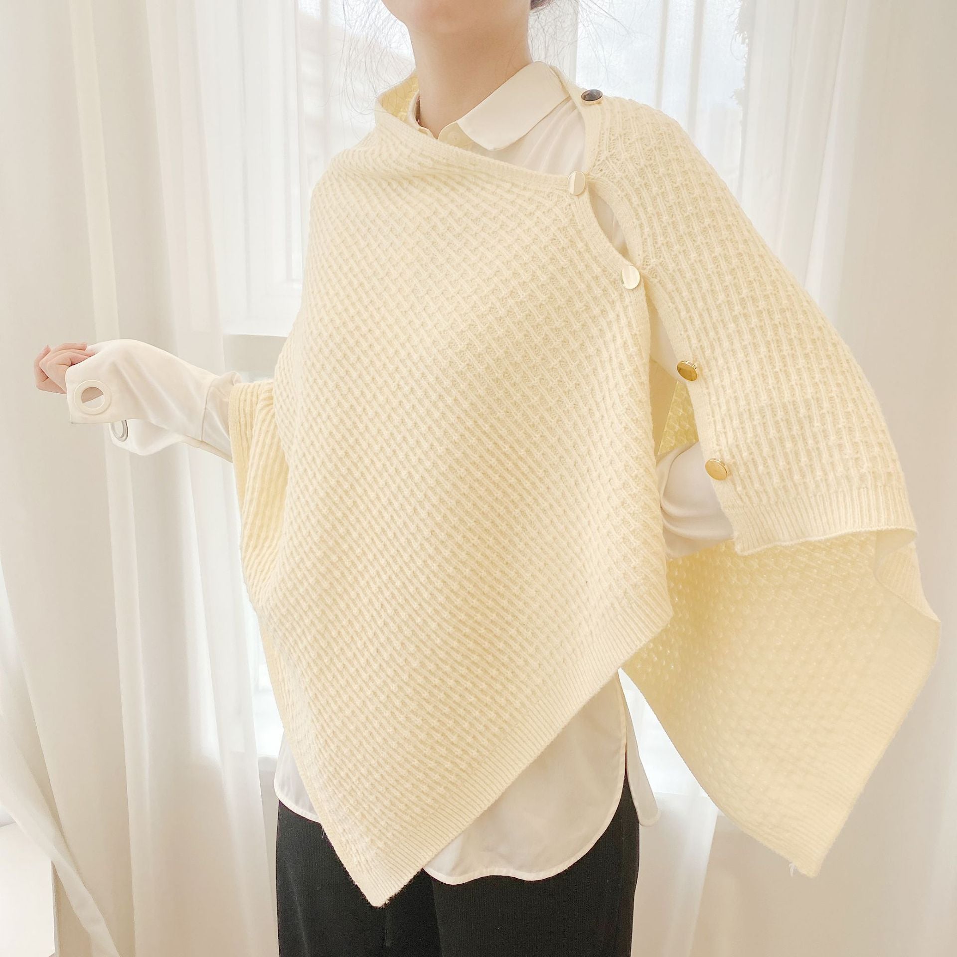 Warm Knitted Scarf Shawl - JEXIE