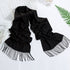 Plain Tassel Solid Color Scarf - JEXIE