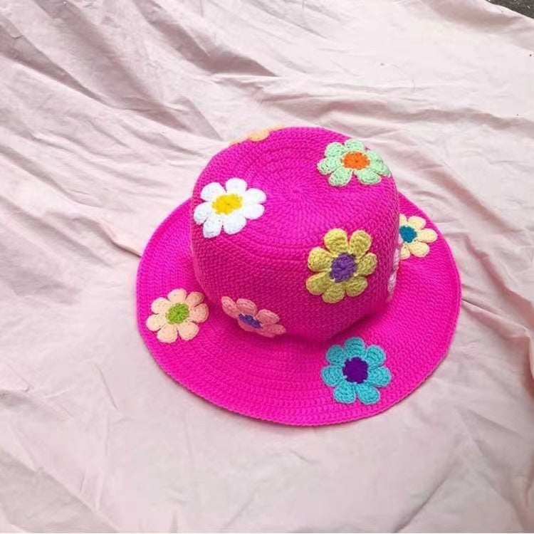 Knitted Crochet Bucket Hat - JEXIE