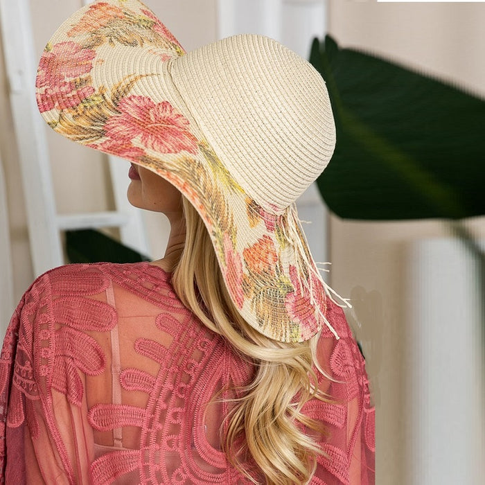 Floral Pattern Bow Hat