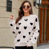 Heart PatternTunic Sweater - JEXIE