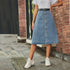 Midi Buttons Denim Skirt - JEXIE