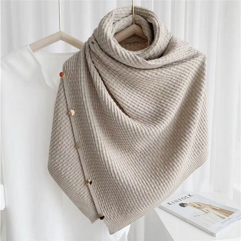 Warm Knitted Scarf Shawl - JEXIE