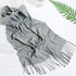 Plain Tassel Solid Color Scarf - JEXIE