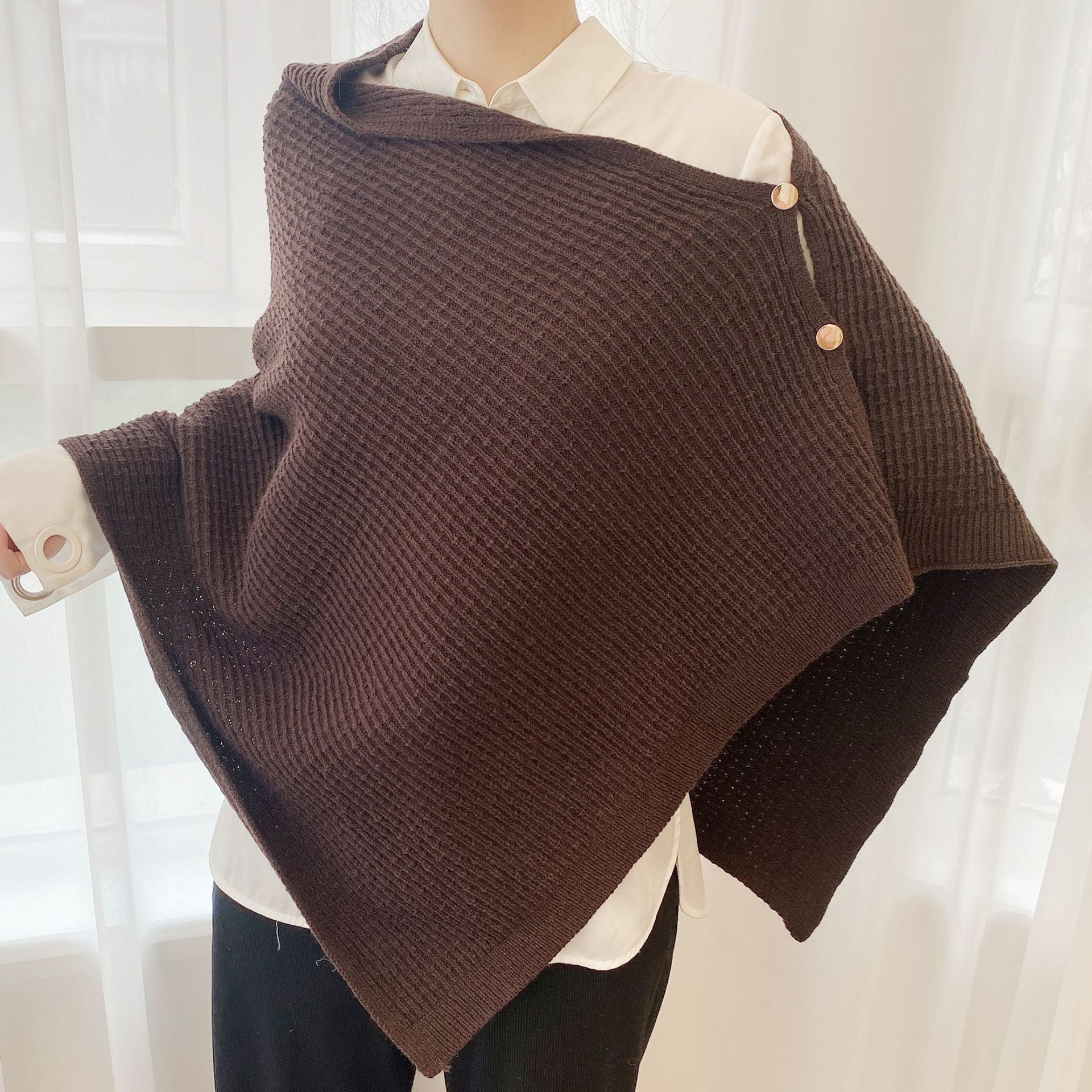 Warm Knitted Scarf Shawl - JEXIE