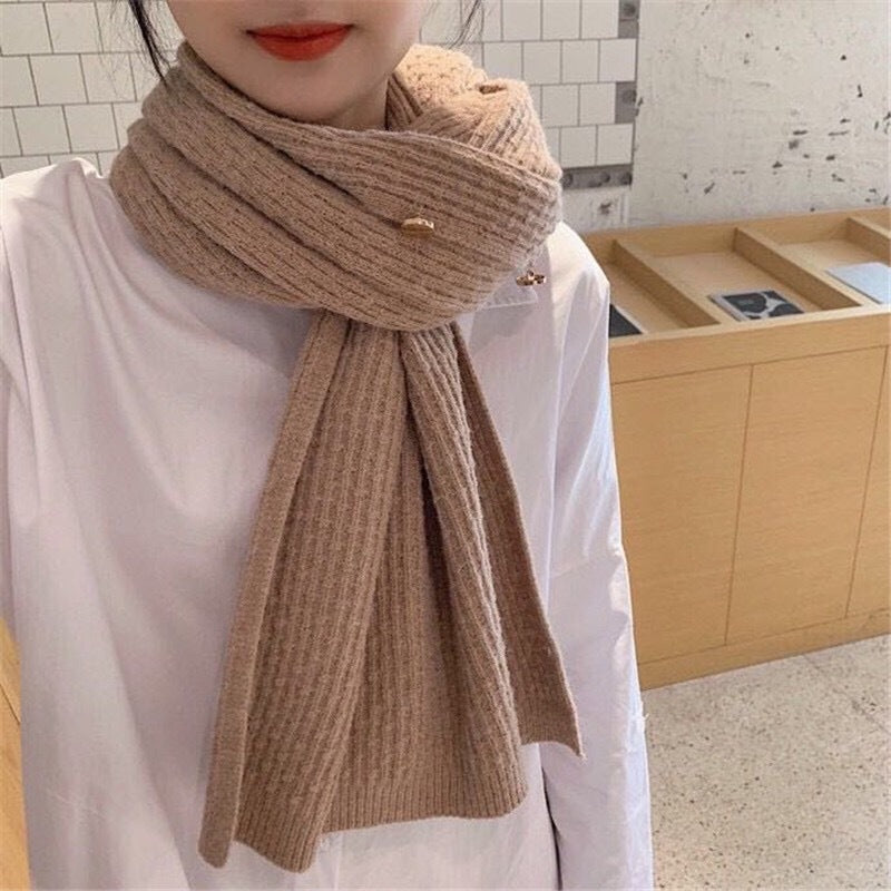 Warm Knitted Scarf Shawl - JEXIE