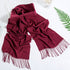 Plain Tassel Solid Color Scarf - JEXIE