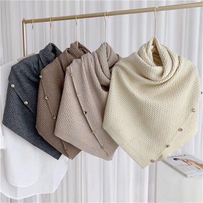 Warm Knitted Scarf Shawl - JEXIE