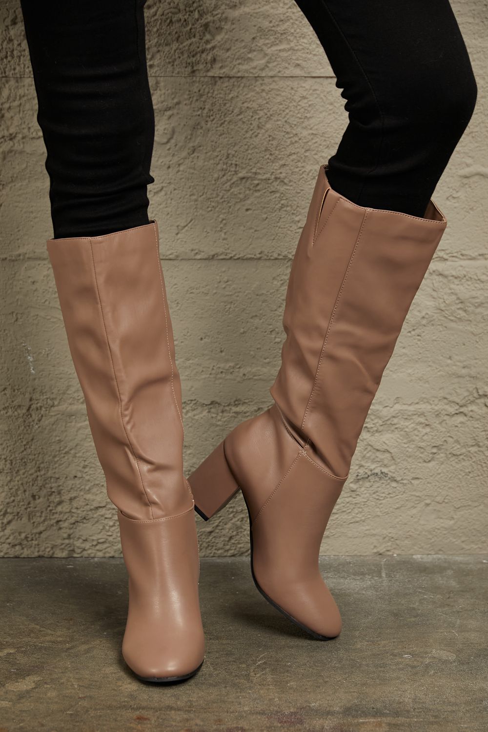 Knee Length Block Heel Boots - JEXIE