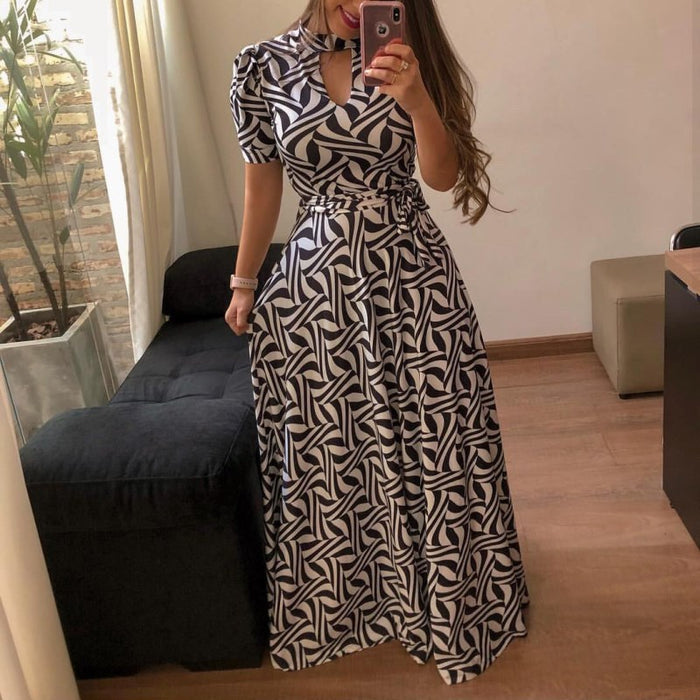 Zebra Fashion Elegant Maxi Dress