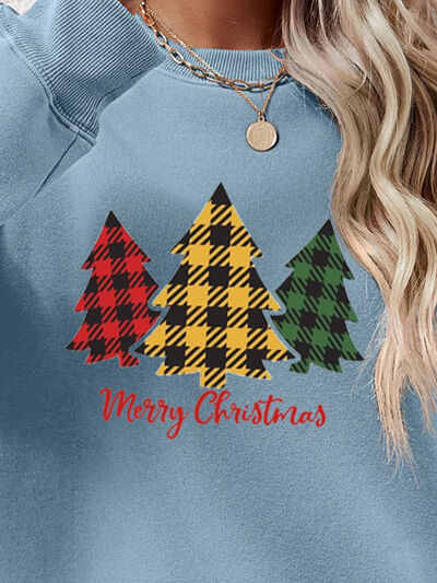 Dropped Shoulder Christmas Sweatshirt - JEXIE