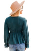 Solid V-Neck Long-Sleeved Top - JEXIE