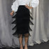 High Waist Fringed Skirt - JEXIE