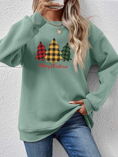 Dropped Shoulder Christmas Sweatshirt - JEXIE