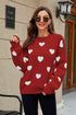 Heart PatternTunic Sweater - JEXIE