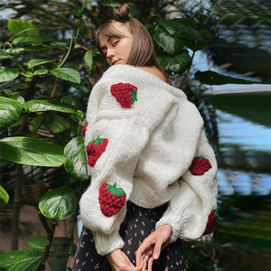 Strawberry Loose Cardigan Sweater