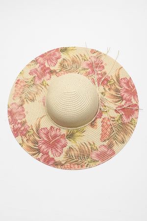 Floral Pattern Bow Hat - JEXIE