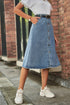 Midi Buttons Denim Skirt - JEXIE