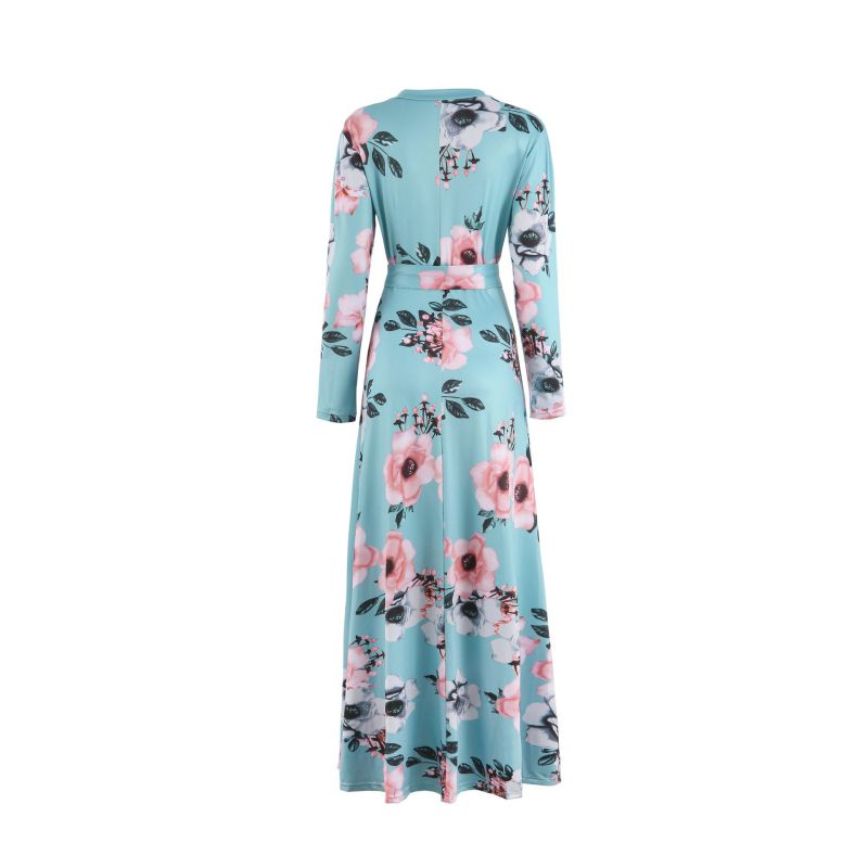 Big Flowers Style Long Sleeves Dress - JEXIE