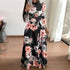 Big Flowers Style Long Sleeves Dress - JEXIE