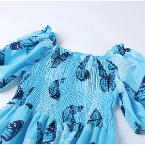 Blue Butterflies Maxi Dress - JEXIE