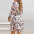 Flowers Butterflies Flounced Dress - JEXIE