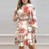 Flowers Butterflies Flounced Dress - JEXIE