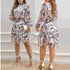 Flowers Butterflies Flounced Dress - JEXIE