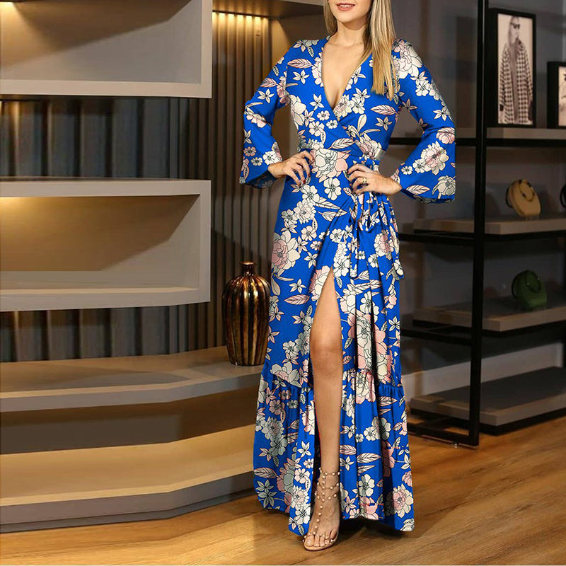 Royal Floral Elegant Maxi Dress - JEXIE