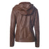 Vintage Pu Solid Zipper Jacket - JEXIE