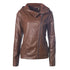 Vintage Pu Solid Zipper Jacket - JEXIE