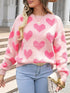 Dropped Shoulder Pink Sweater - JEXIE