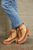 Lace Up Tan Booties - JEXIE