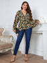 Plus Size Printed Blouse - JEXIE