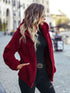 Wine Color Hooded Jacket - JEXIE