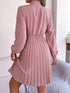 Balloon Sleeve Pleated Dress - JEXIE